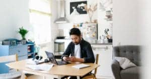 Person working at a home office